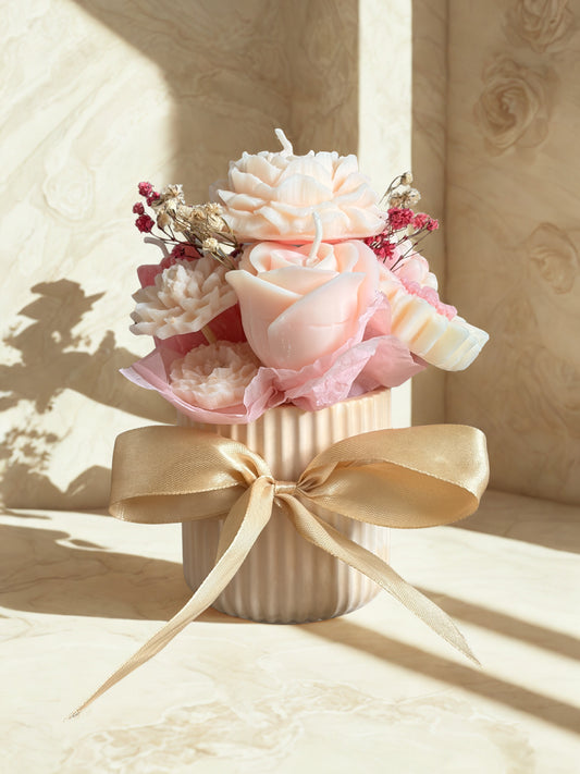 Garden of Dreams (Handmade Floral Candle Arrangement)